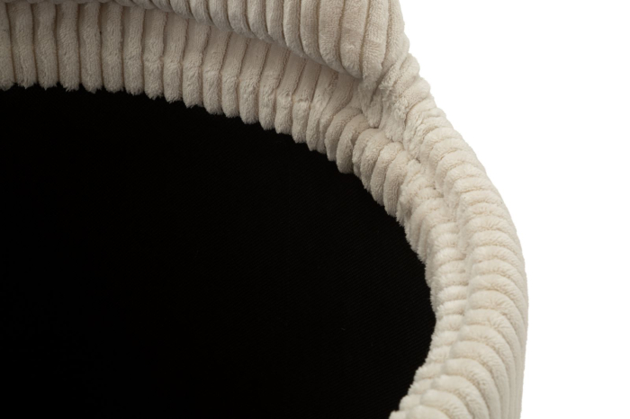 Taburet rotund tapițat alb cu spătar mic și spațiu de depozitare design modern [10]