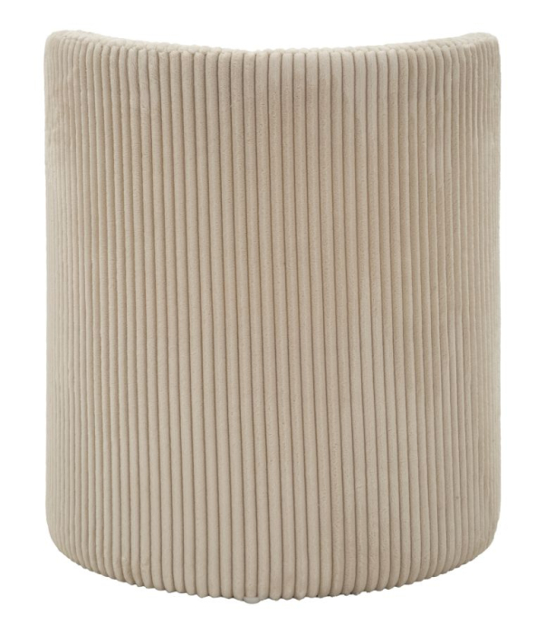 Taburet rotund tapițat alb cu spătar mic și spațiu de depozitare design modern [5]