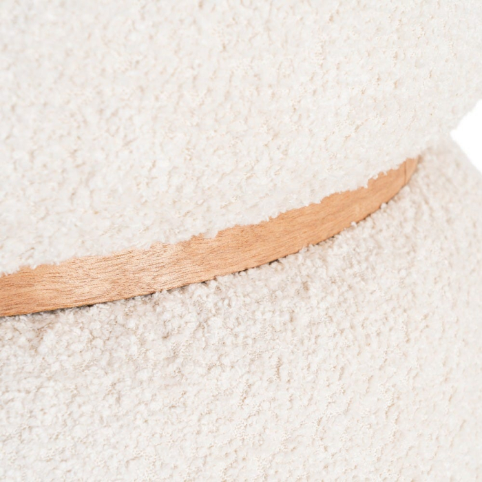 Taburet rotund tapițat cu stofă boucle și structură din MDF [7]