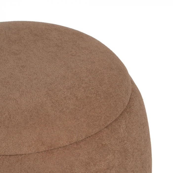 Taburet rotund taupe cu spațiu ascuns – Design japandi compact [5]
