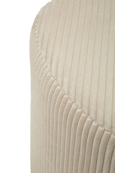 Taburet tapițat alb formă inimă cu textură plisată design decorativ [3]