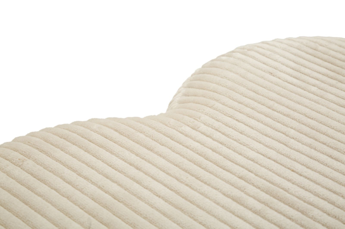 Taburet tapițat alb formă inimă cu textură plisată design decorativ [5]