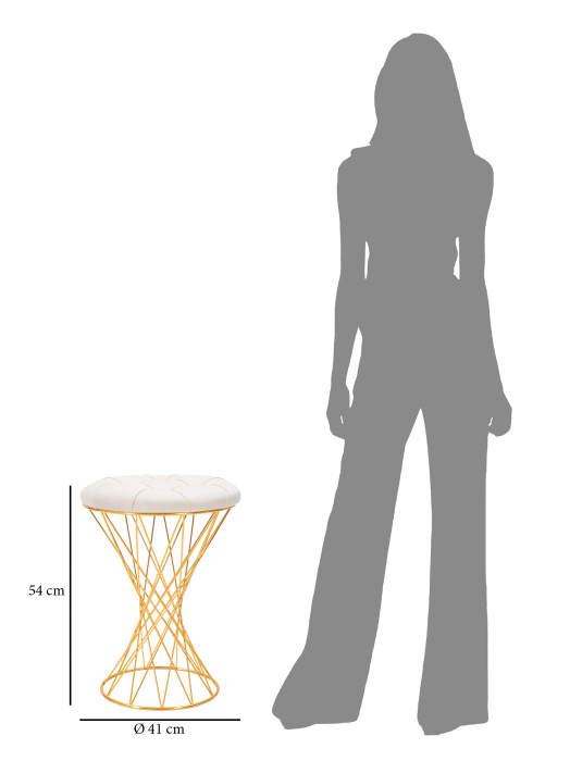 Taburet Tower, crem auriu [6]