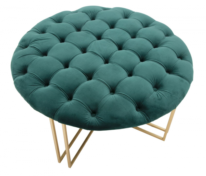 Taburet Verde XXL, fier/catifea, auriu [4]