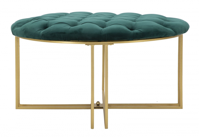 Taburet Verde XXL, fier/catifea, auriu [3]