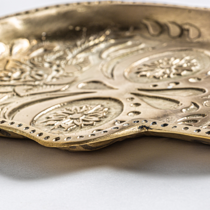 Tava decorativa craniu Art Deco bronz auriu|Accesorii interioare vintage [3]