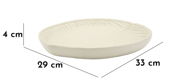 Tavă decorativă din rășină crem cu textură de piatră – Stons [8]