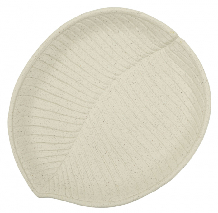 Tavă decorativă din rășină crem cu textură de piatră – Stons [3]