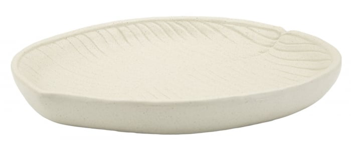 Tavă decorativă din rășină crem cu textură de piatră – Stons [1]