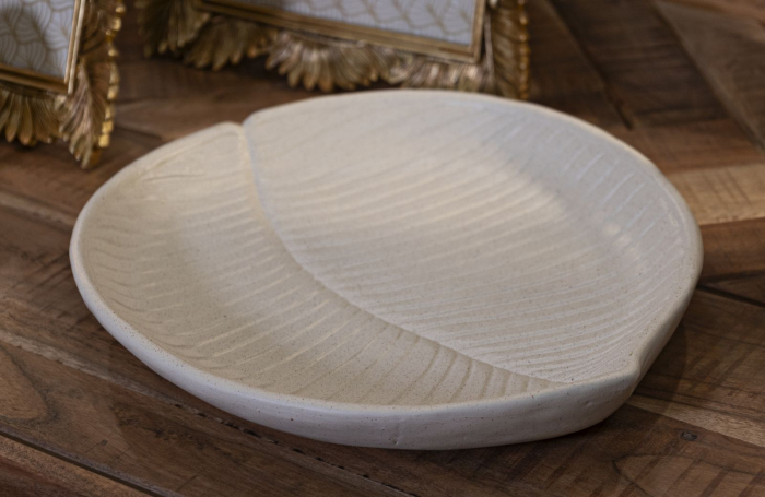 Tavă decorativă din rășină crem cu textură de piatră – Stons [7]