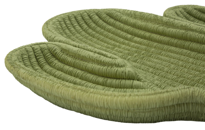 Tavă decorativă în formă de cactus din rășină verde cu textură împletită și margine joasă [5]