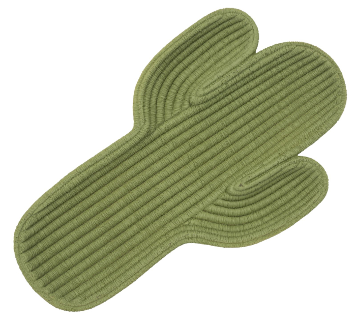 Tavă decorativă în formă de cactus din rășină verde cu textură împletită și margine joasă [3]