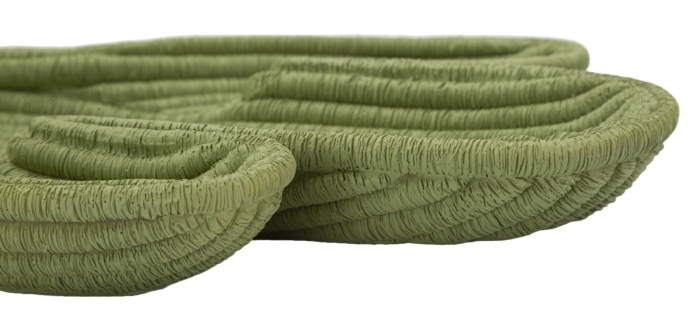 Tavă decorativă în formă de cactus din rășină verde cu textură împletită și margine joasă [6]