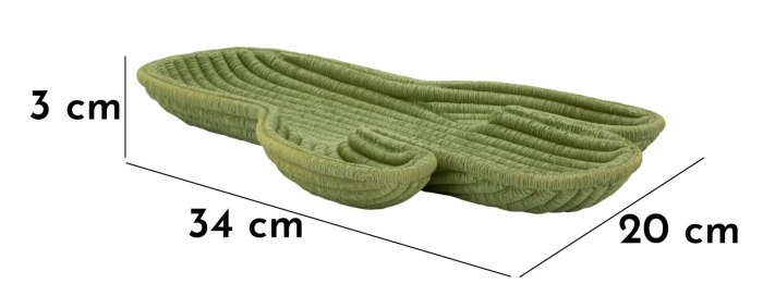 Tavă decorativă în formă de cactus din rășină verde cu textură împletită și margine joasă [8]
