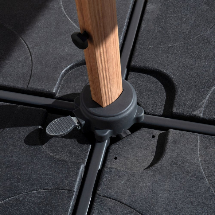 Umbrelă Tiber bej – aluminiu tec, poliester bej UV50+ exterior [6]