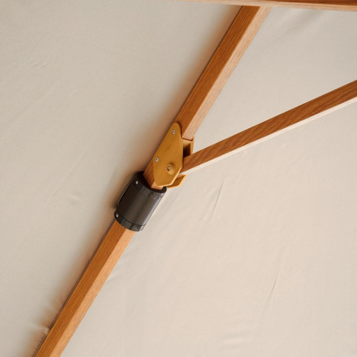 Umbrelă Tiber bej – aluminiu tec, poliester bej UV50+ exterior [11]