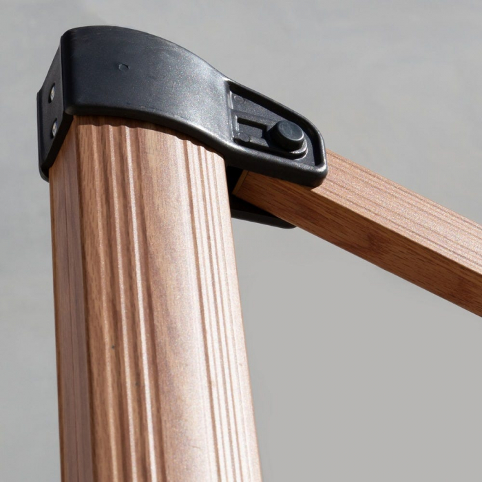 Umbrelă Tiber bej – aluminiu tec, poliester bej UV50+ exterior [5]