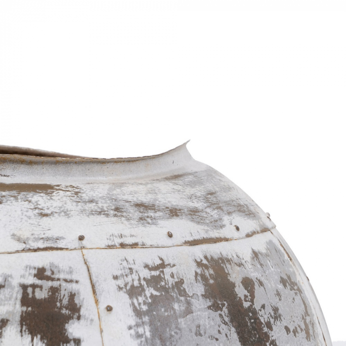 Vas alb uzat metal decor shabby chic [6]