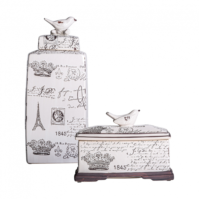Vas decorativ ceramica alba|Vase shabby chic [5]