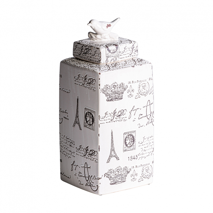 Vas decorativ ceramica alba|Vase shabby chic [2]