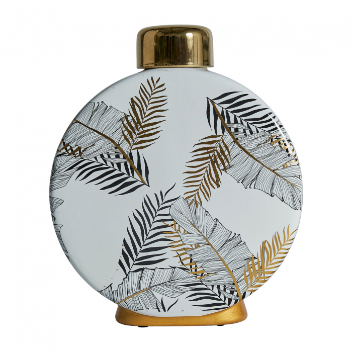 Vas decorativ provensal ceramica alb auriu|Vaze decorative rafinate [1]