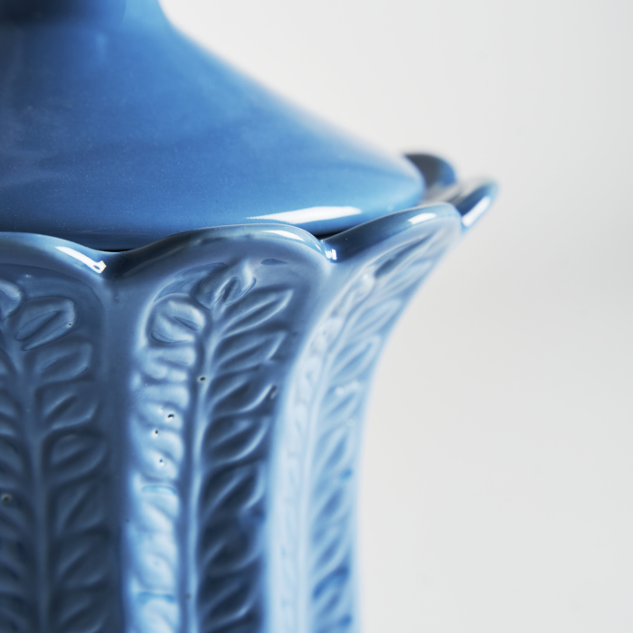 Vas decorativ contemporan inalt ceramica albastra|Vaze decorative moderne [3]