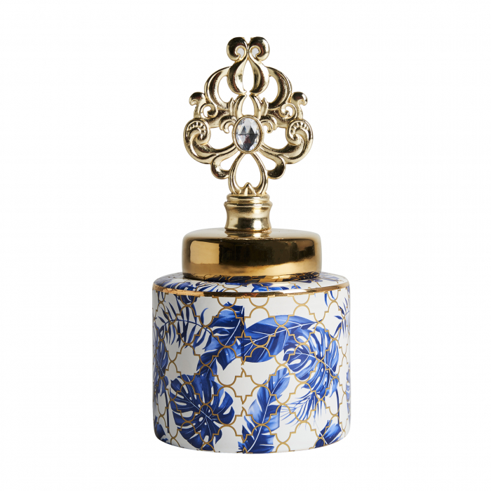 Vas decorativ Art Deco ceramica albastru auriu|Vase decorative sofisticate [1]