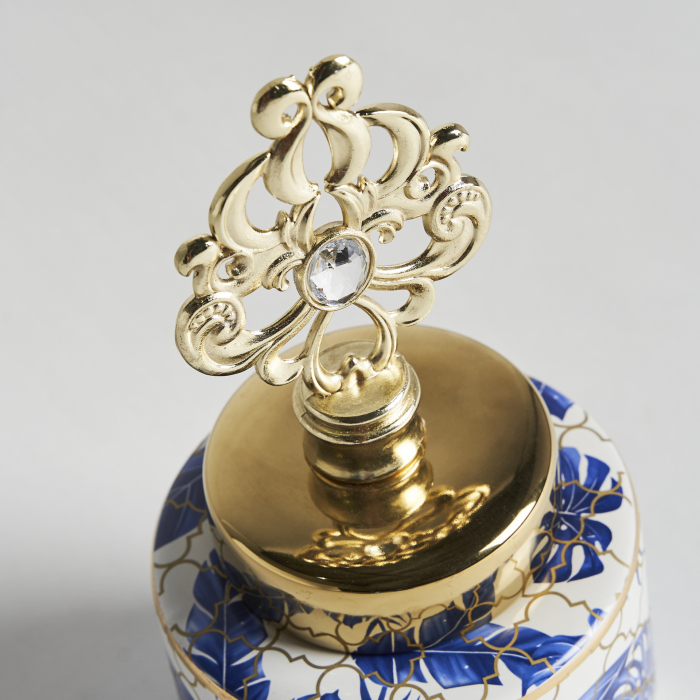 Vas decorativ Art Deco ceramica albastru auriu|Vase decorative sofisticate [2]