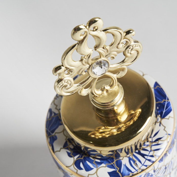 Vas decorativ Art Deco ceramica albastru auriu inalt|Vase decorative rafinate [2]