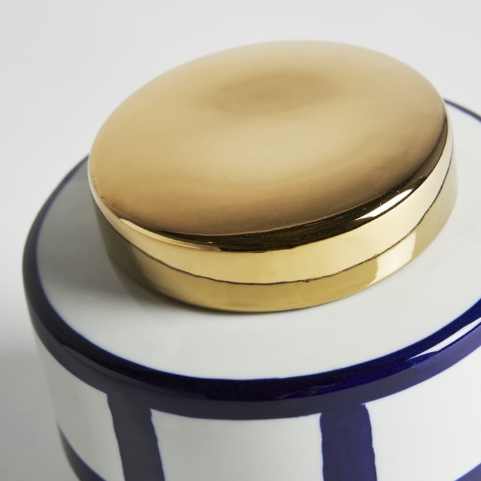 Vas decorativ contemporan ceramica albastru auriu|Vase decorative moderne [2]