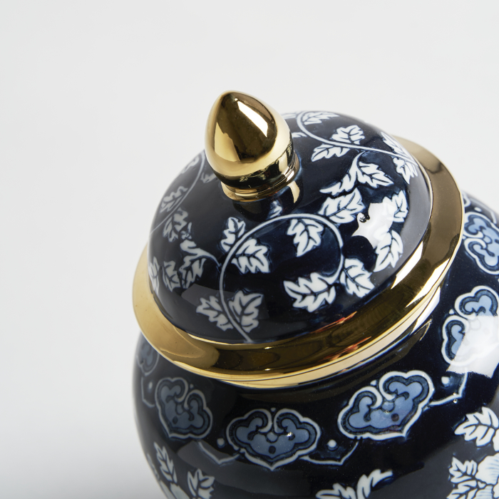 Vas decorativ oriental ceramica albastru auriu|Vase decorative exotice [2]