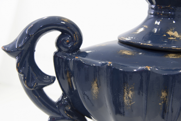 Vas decorativ colonial ceramica albastru marin|Vase decorative nostalgice [3]