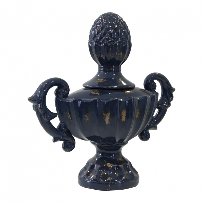 Vas decorativ colonial ceramica albastru marin|Vase decorative nostalgice [2]