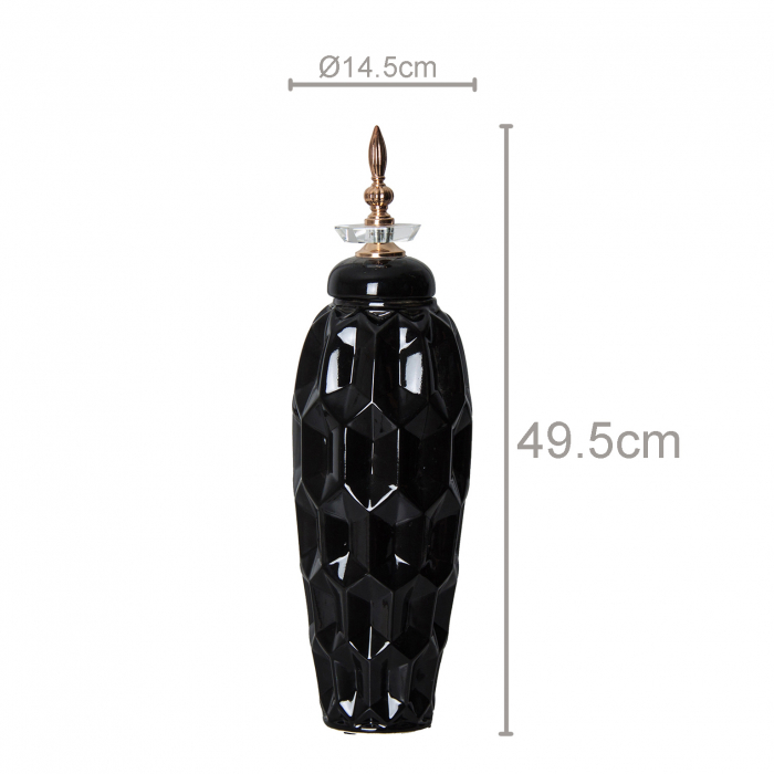 Vas decorativ oriental inalt ceramica neagra|Vaze decorative statement [6]