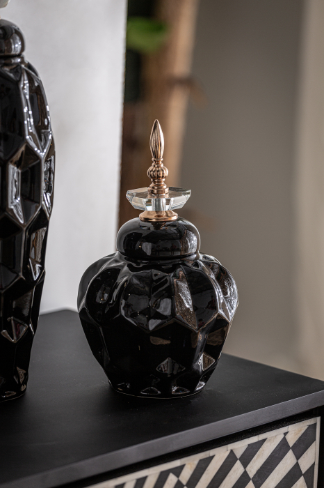 Vas decorativ oriental ceramica neagra|Vaze decorative elegante [6]