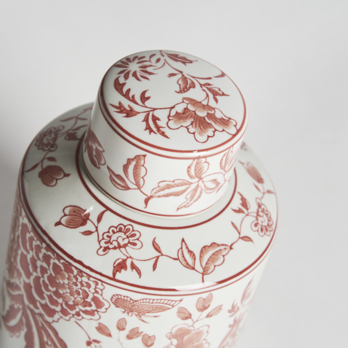 Vas decorativ oriental ceramica rosie|Vaze decorative exotice [2]