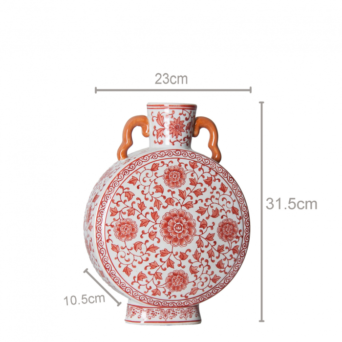 Vas decorativ oriental ceramica rosie|Vaze decorative expresive [4]