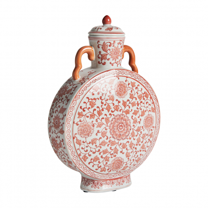 Vas decorativ oriental ceramica rosie|Vaze decorative expresive [2]