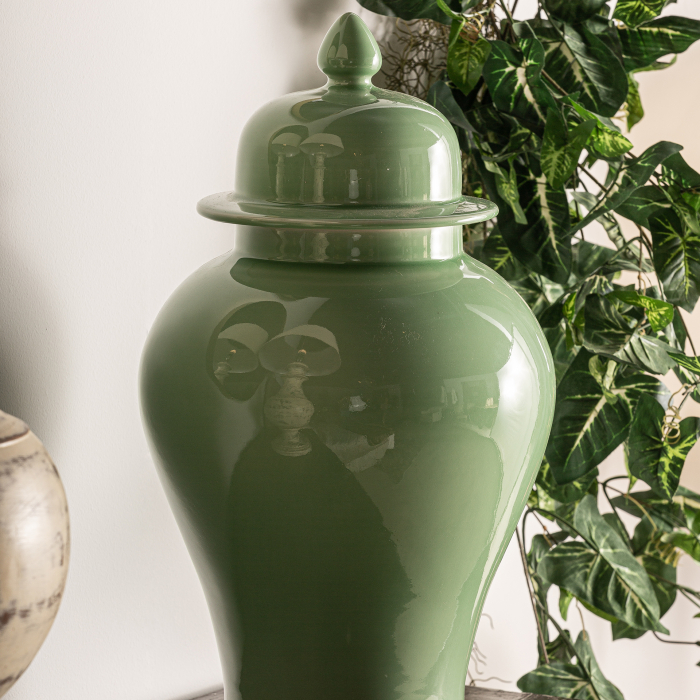 Vas decorativ provensal ceramica verde|Vase decorative elegante [4]