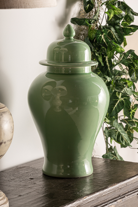 Vas decorativ provensal ceramica verde|Vase decorative elegante [5]