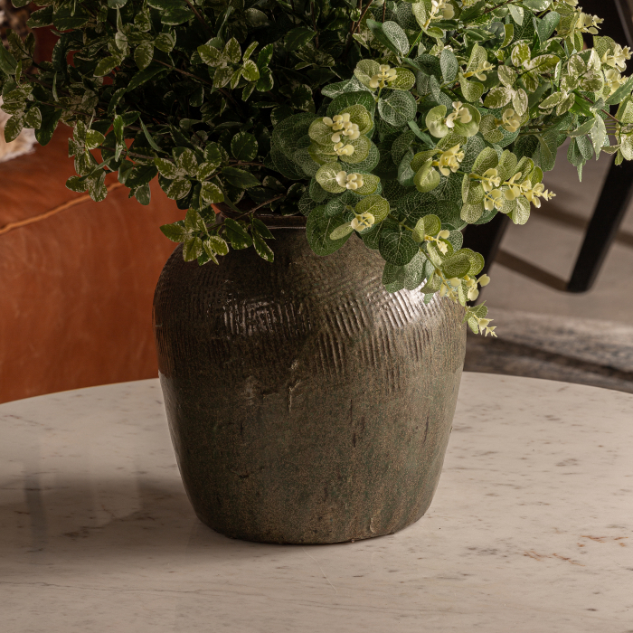 Vas decorativ unicat oriental ceramica ciocolatie|Vaze decorative exotice [3]
