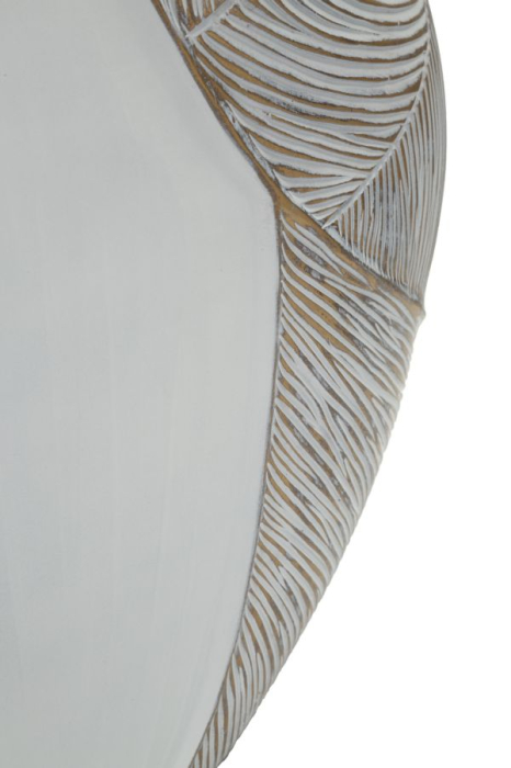 Titlul imaginii principale: Vază alb-bej din rășină cu decor curbat reliefat 35x13.5x37.5 cm [5]