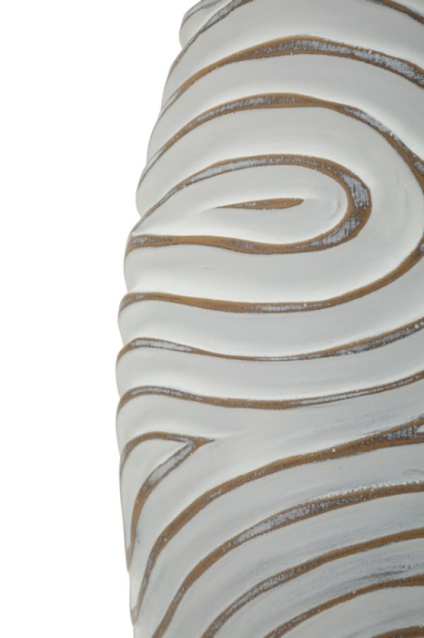 Titlu imagine principală: Vază alb white wash din rășină cu decor spiral reliefat 18.5x50 cm [4]