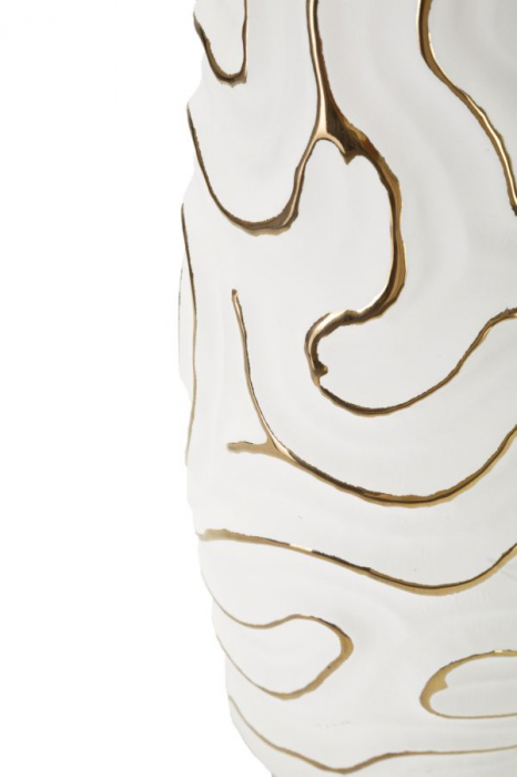 Vaza moderna ceramica alba cu relief | CreativDeco [5]