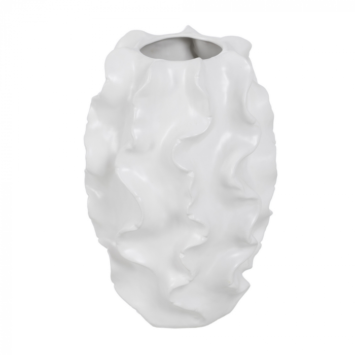 Vaza Alba cu Design Texturat CreativDeco - Accesoriu Artistic pentru Decor Interior [1]