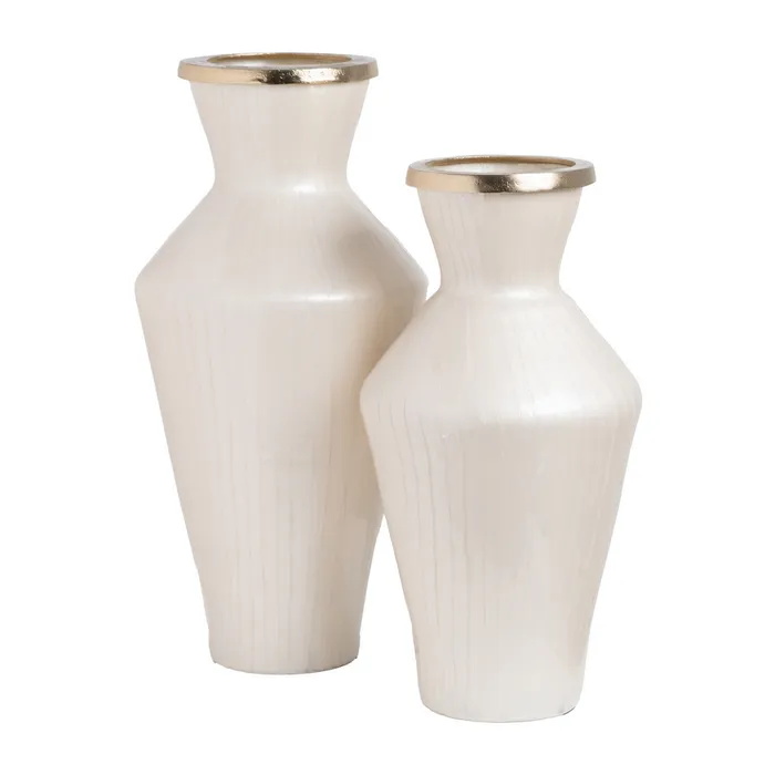 Vaza decorativa contrast alb-auriu | Decor contemporan [2]
