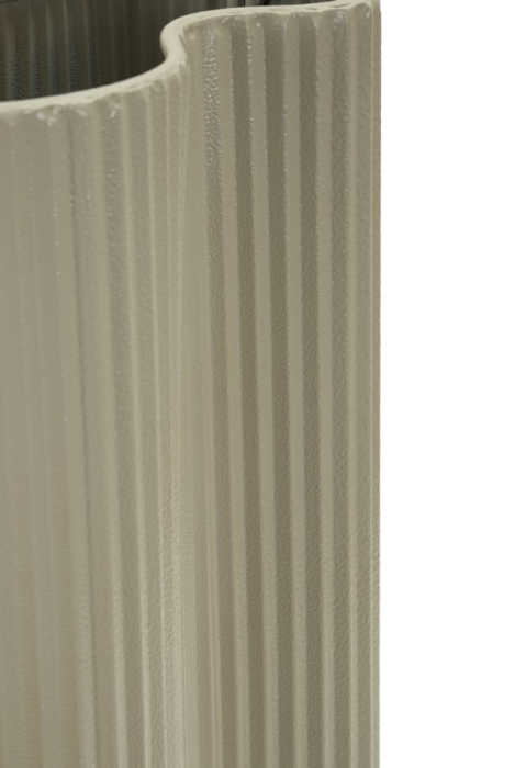 Vază albă din fier cu suprafață ondulată și finisaj mat, 36 cm [5]