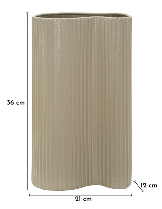 Vază albă din fier cu suprafață ondulată și finisaj mat, 36 cm [7]