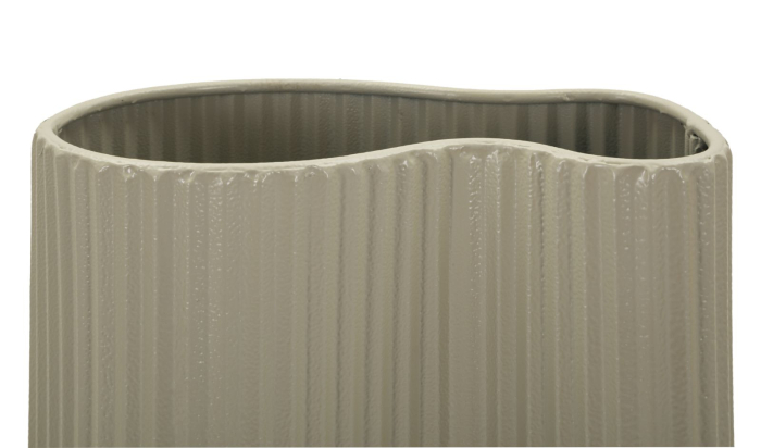 Vază albă din fier cu suprafață ondulată și finisaj mat, 36 cm [4]