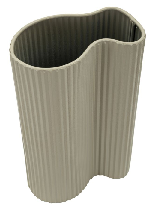 Vază albă din fier cu suprafață ondulată și finisaj mat, 36 cm [3]